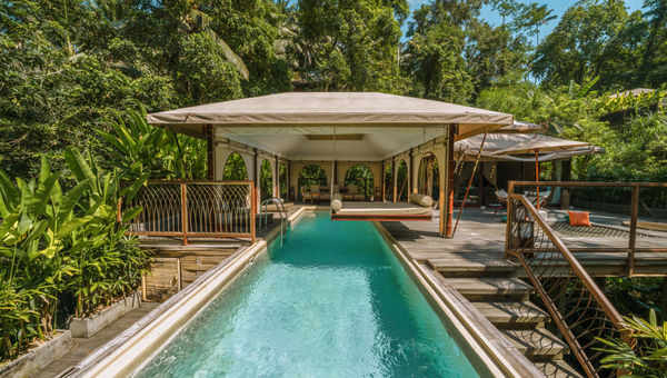 K-Club Ubud's Kanva Glamping offers luxury tents with king beds, private jacuzzis or infinity pools, open-air bathrooms, and 24-hour butler service amid Ubud's jungle. K-Club Ubud's Kanva Glamping offers luxury tents with king beds, private jacuzzis or infinity pools, open-air bathrooms, and 24-hour butler service amid Ubud's jungle.