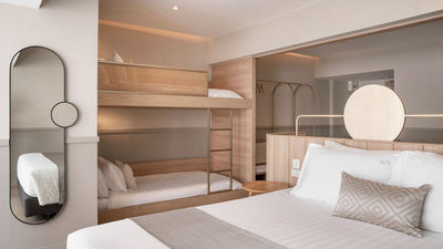 The bunk bed in Somerset Sukhumvit 71 Bangkok's family-friendly rooms is designed to maximise space and provide a fun sleeping arrangement for children.